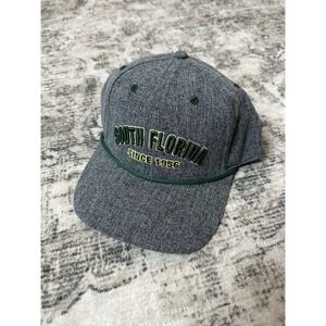 South Florida Bulls Hat Cap Snap Back Mens Gray Green Rope Golf Football USF